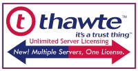 All Thawte SSL Certificates Now Come
With Unlimited Server Licensing